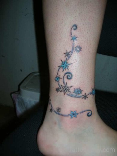 Best Flower Tattoo Design  On Ankle 