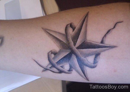 Classy Star Tattoo On Arm