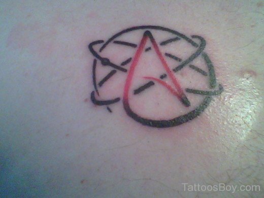 Colored Atheist Tattoo Design