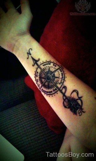 Compass Arm Tattoo Design