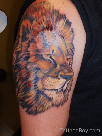Cool African Lion Tattoo On Shoulder