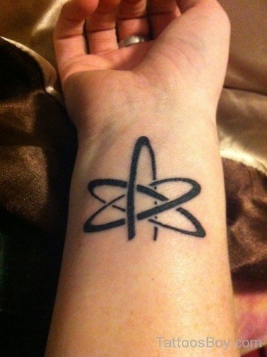 Cool Atheist Tattoo Design On Hands