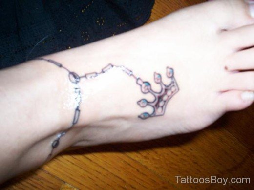 Cool Crown Tattoo On Ankle 