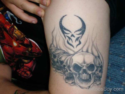 Awesome Devil Tattoo On Shoulder
