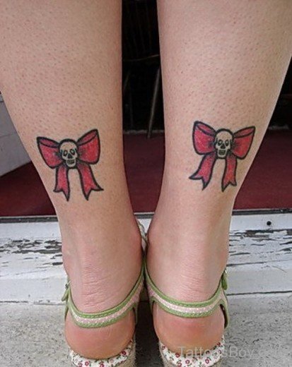 Funky  Skull Tattoo On Ankle
