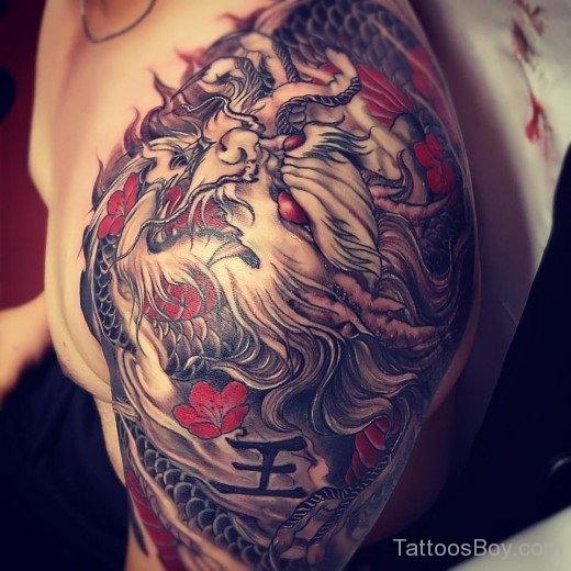 Dragon Tattoo  Design on Shoulder