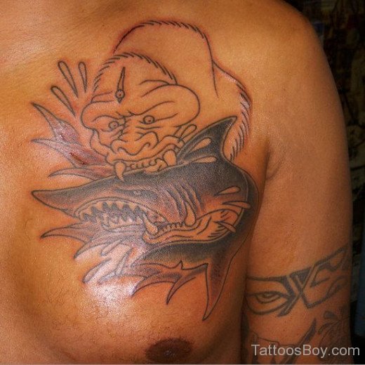 Aweful Dragon Tattoo On Chest