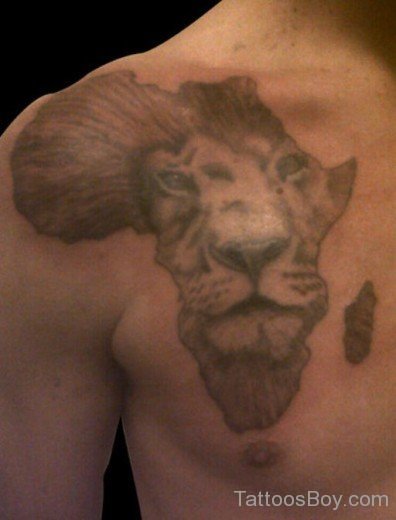 Fabolous African Lion Tattoo On Chest