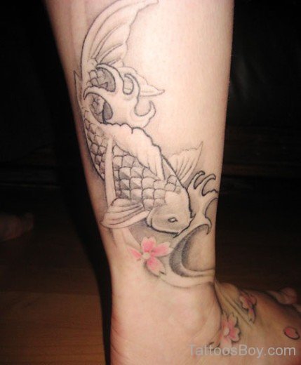 Fantastic Fish Tattoo On Ankle