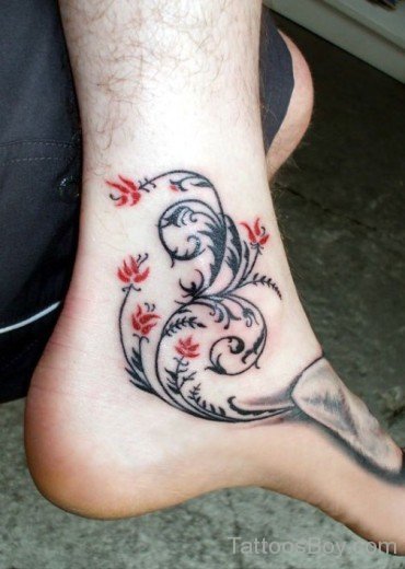 Stylish Floral Ankle Tattoo