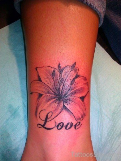 Flower Love Ankle Tattoo