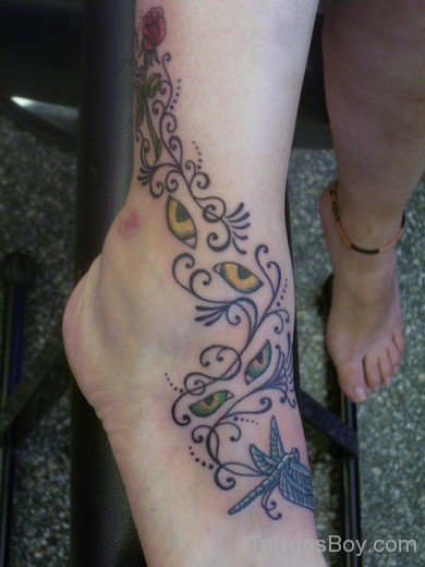 Gorgeous Flower Tattoo On Ankle