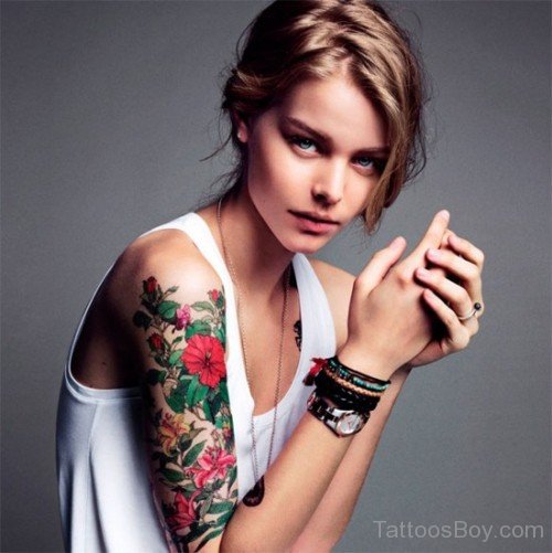 Cute Flowers Tattoos On Arm 