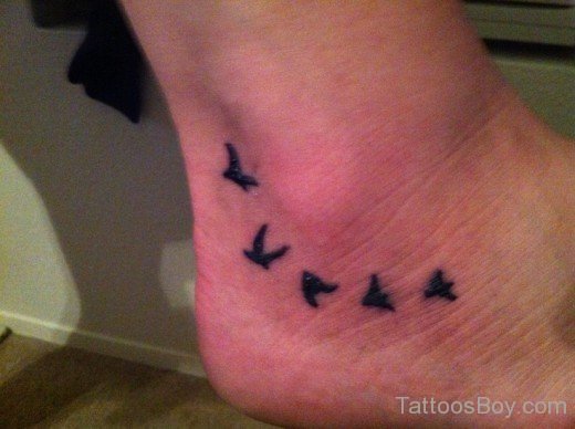 Flying Birds Tattoo On Ankle