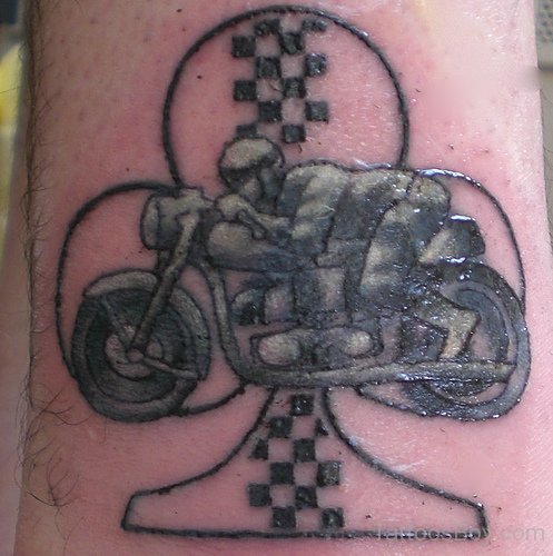 Funny Bike Tattoo On Ankle