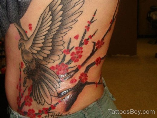 Gorgeous Flying Bird Tattoo Rib 