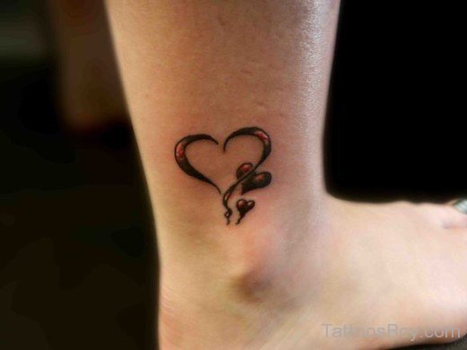 Awesome Heart Ankle Tattoo