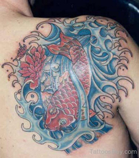 Japanese Fish Tattoo On Chest