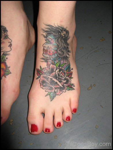 Lilly Flowers Desining Tattoo On Ankle