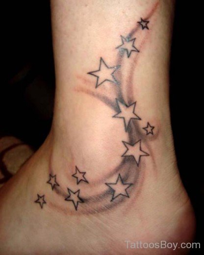 Cute Stars Tattoo On Ankle 