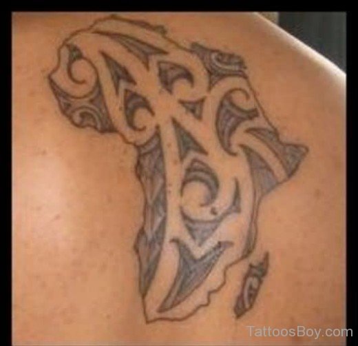 Stylish Aftrican Tattoo On Back