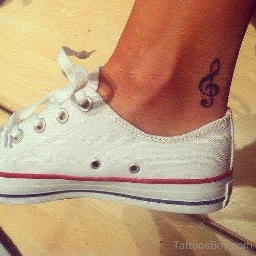 Music Symbol Tattoo On Ankle 