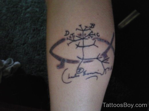 Beautiful  Atheist Tattoo Design On Arms