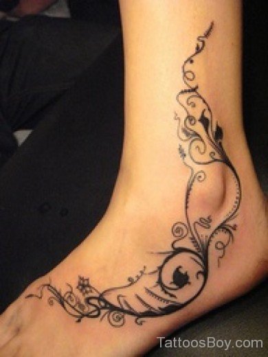 Cute Vine Tattoo On Ankle