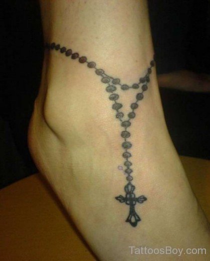 Fabolous Rosary Ankle Tattoo