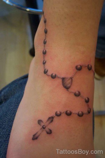 Nice Cross Tattoo On Ankle