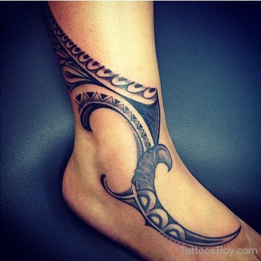 Tribal Tattoo Design On Ankle