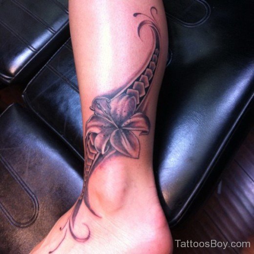 Nice  Lotus Tattoo On Ankle