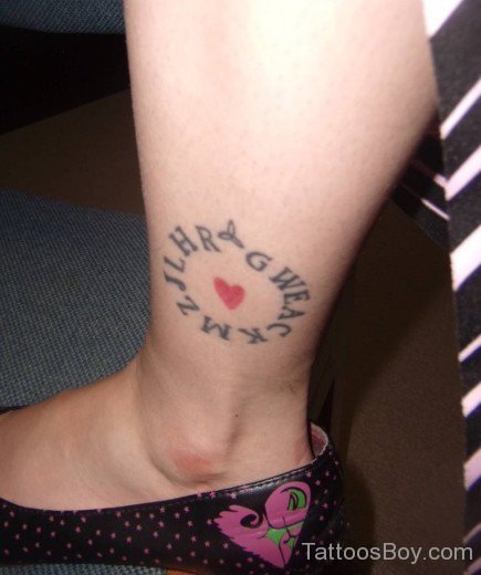 Red Heart Tattoo On Ankle