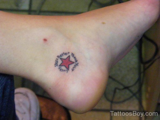 Red Star Tattoo On Ankle