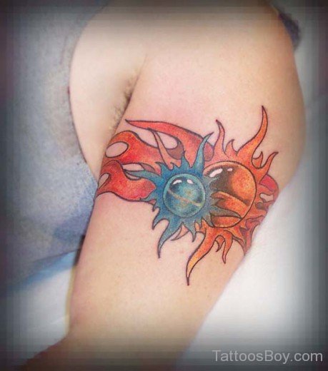 Sun  Tattoo On Armband