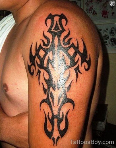 Rosary Tattoo On Shoulder