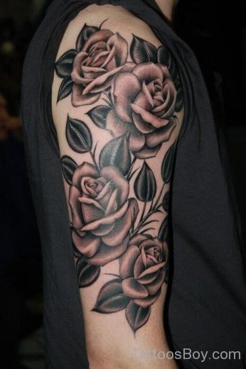 Nice Rose Tattoo On  Arm