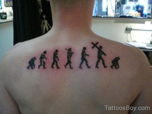 Simple Atheist Tattoo Design On Back
