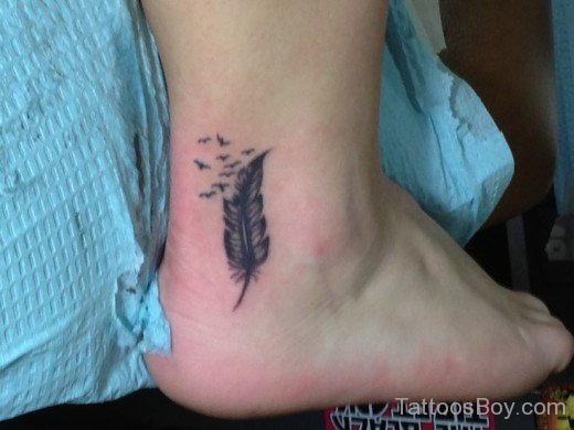 Cool Wing Tattoo On Ankle 