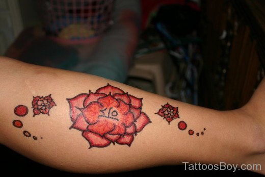 Stunning Red Flower Tattoo Design