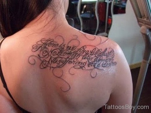 Stylish Arabic Wordings Tattoo On Back