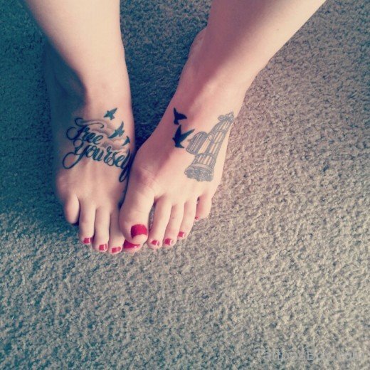 Stylish Atheist Tattoo Design On Ankle