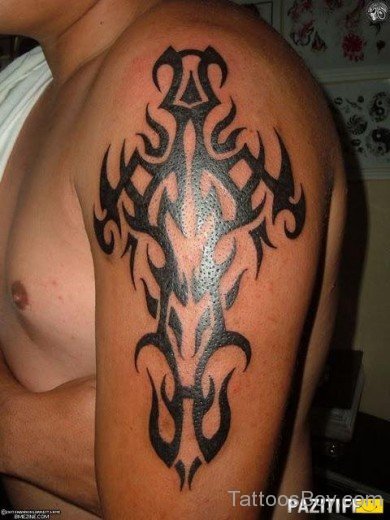 Stylish Cross Tattoo On Arms