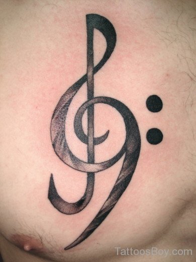 Treble Tattoo On Chest