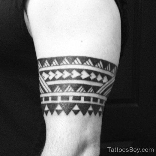 Black Polynesian Armband Tattoo