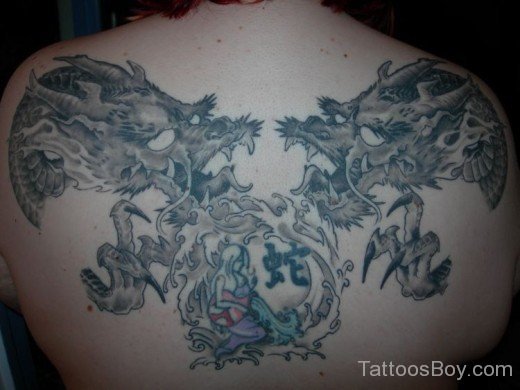 Amazing Dragon Tattoo On Back