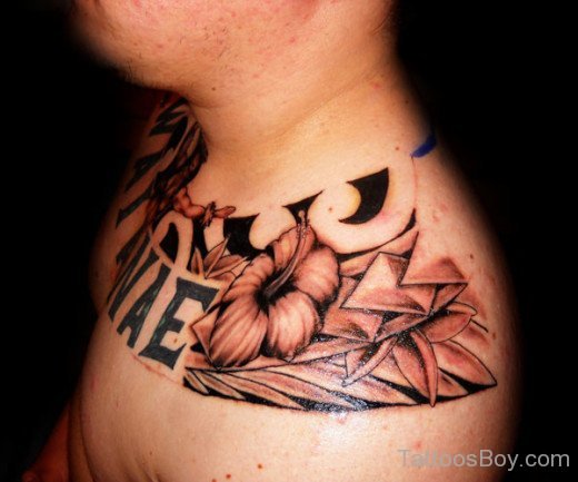 Amazing Flower Tattoo On Shoulder