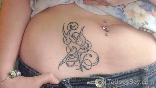 Awesome Birds Tattoo Design On Belly