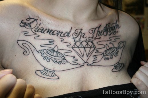 Awesome Diamond  Chest Tattoo