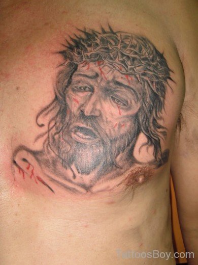 Awesome Jesus Tattoo On Chest